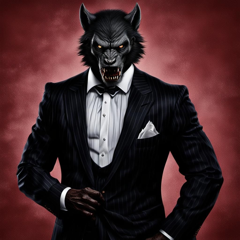 Black Werewolf Mob Boss in Pinstripes