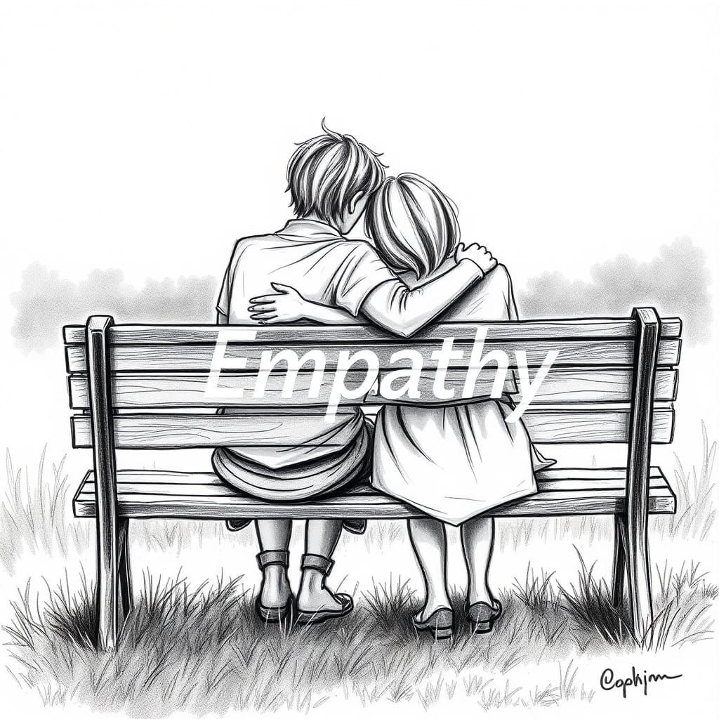 Two friends sitting together on a park bench.