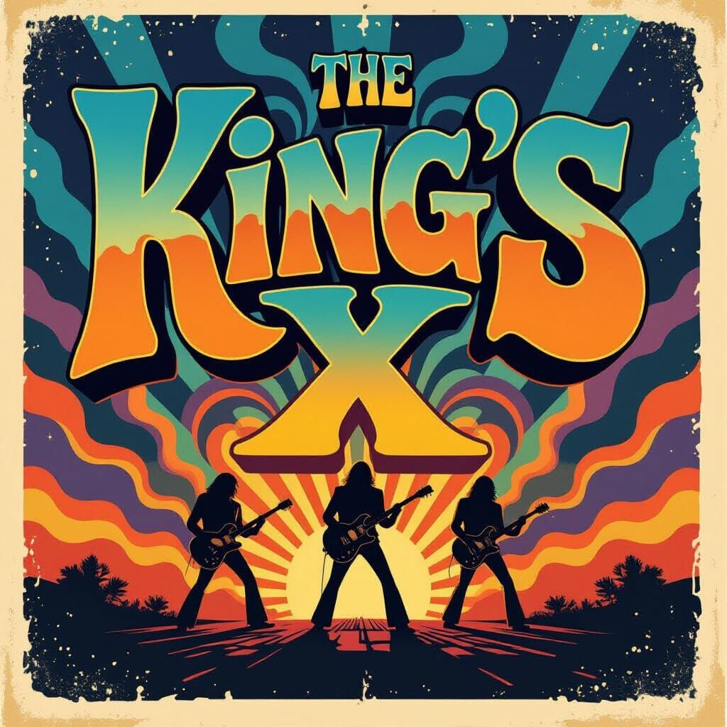 King's X Vintage Psychedelic Rock Concert Poster