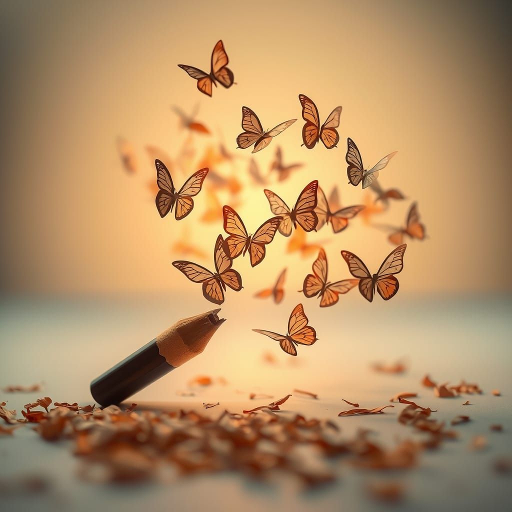 Origami Butterflies of Pencil Lead Take Flight