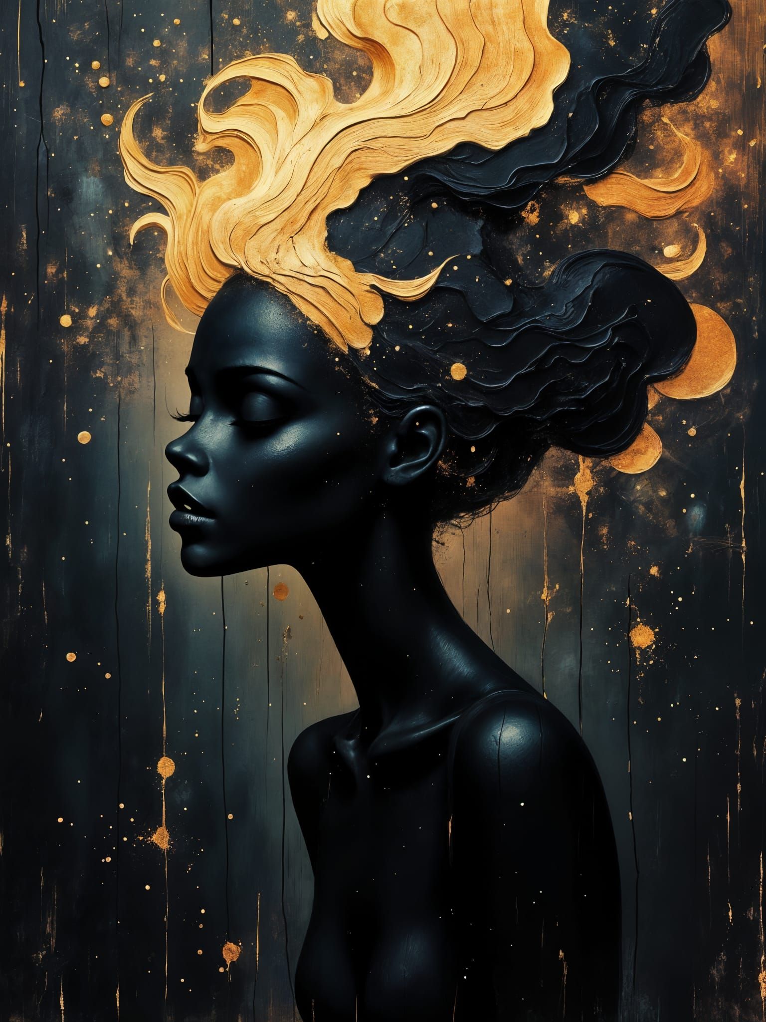 Surrealist Portrait in Dark Elegance