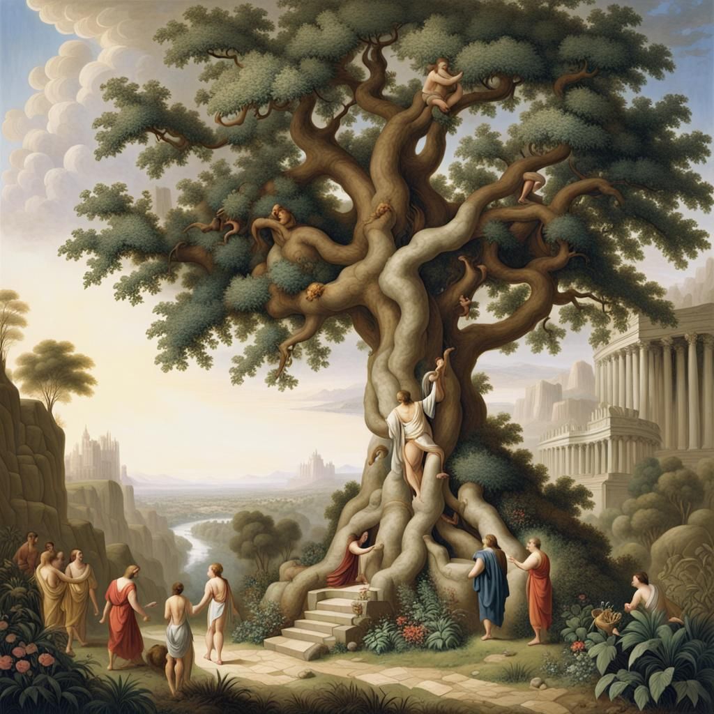 The placement of the Tree of Knowledge in the Garden of Eden...