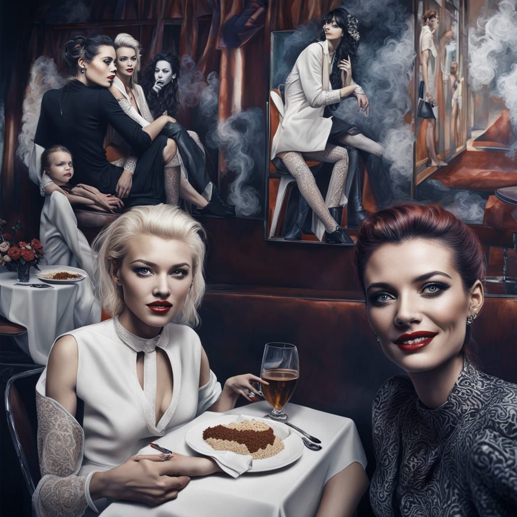 Pals at Dinner - Bistro Bizzarro...