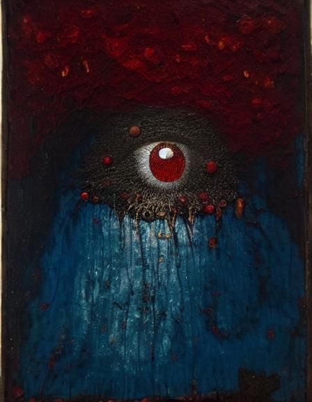 Surreal Bedroom Interior in Impasto Oil Painting Style