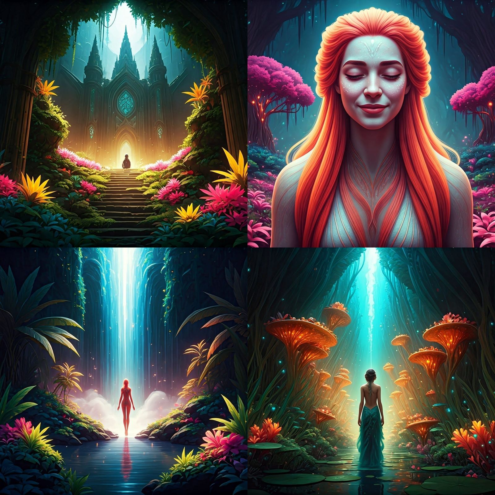 Happy Fantastical Matte Painting in Deep Color