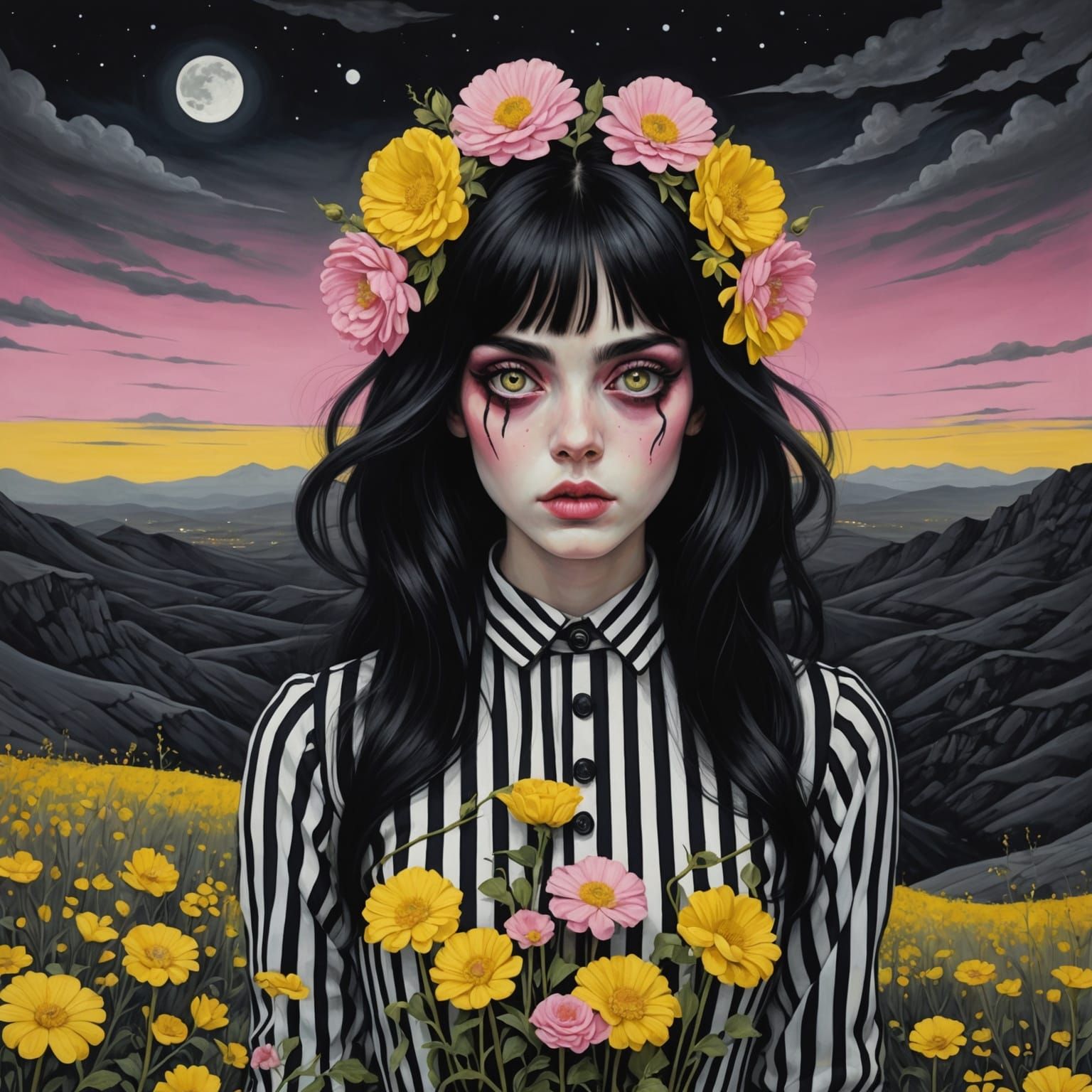 Eerie Surreal Character in Rocky Landscape