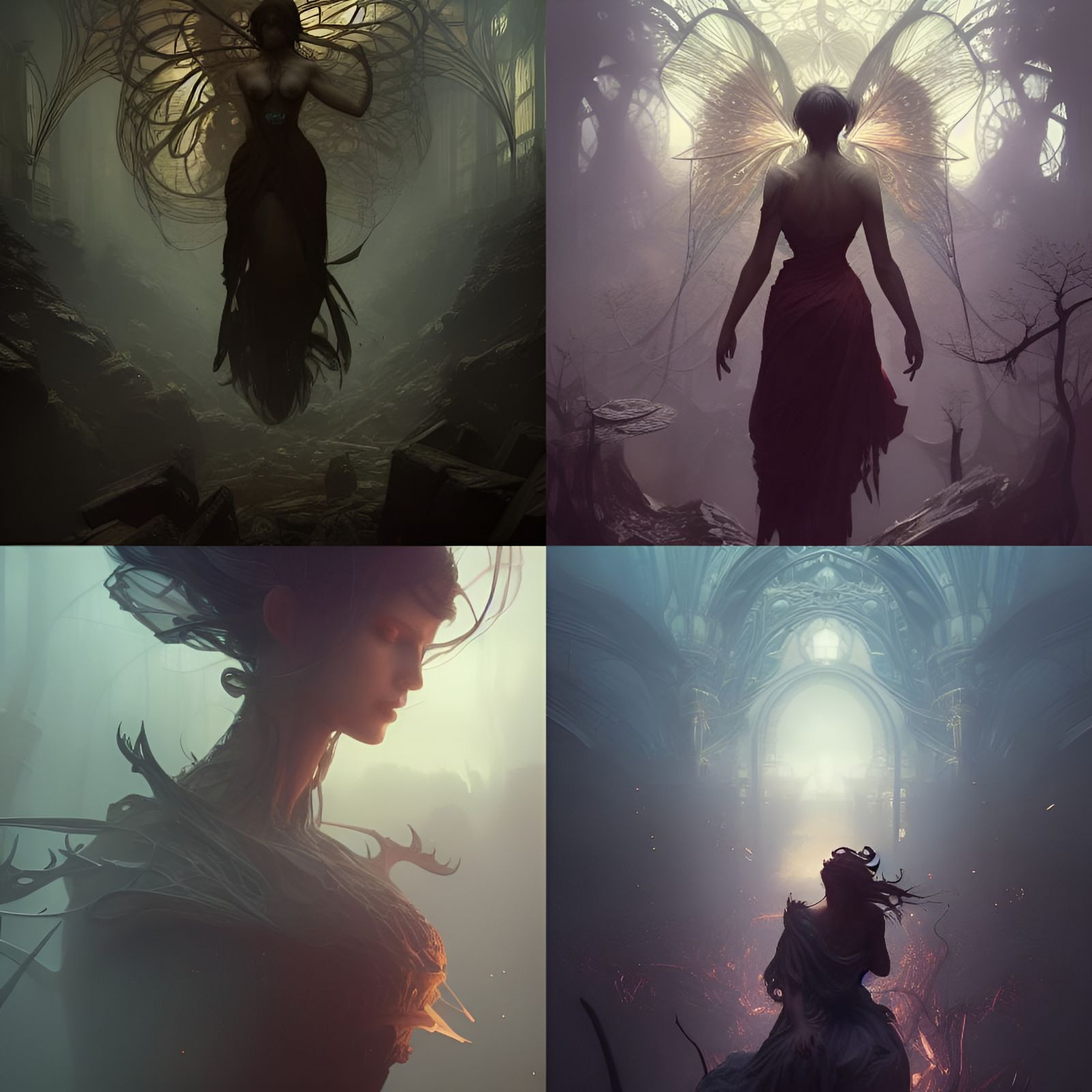 Dark Fantasy Metamorphosis Concept Art in 8k