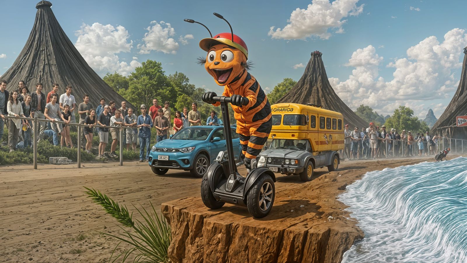 Cinnabar Caterpillar Joyriding on Segway