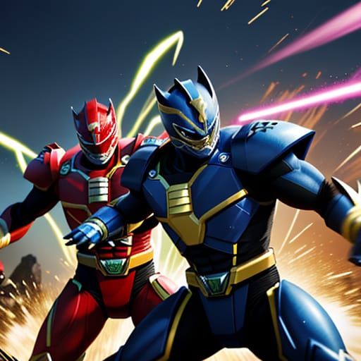 Epic Power Rangers Battle in Hyper-Realistic Digital Art