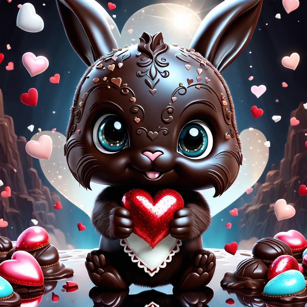 Adorable Valentine chocolate Bunny 02