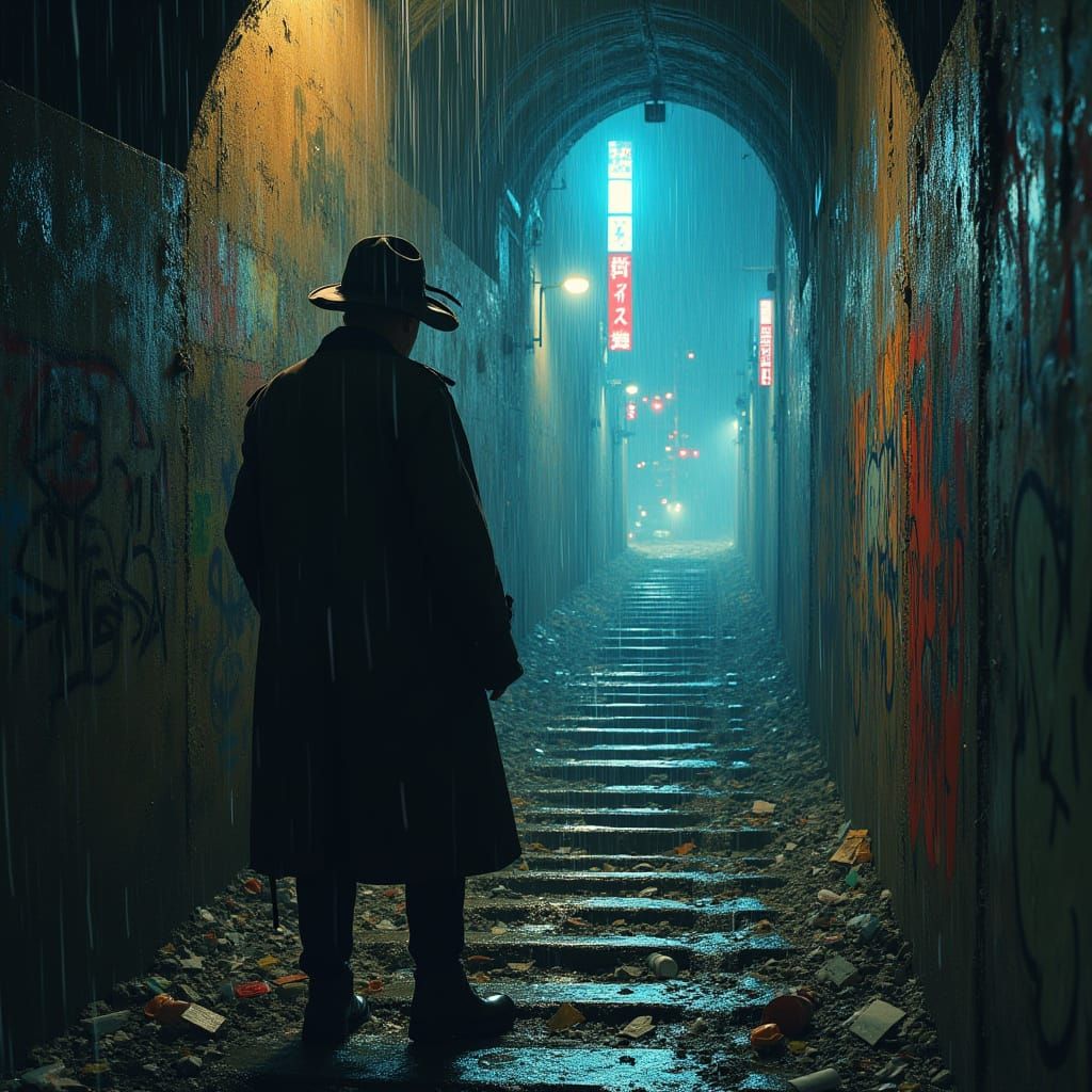 Gritty Descent into a Hyperrealistic Urban Underworld