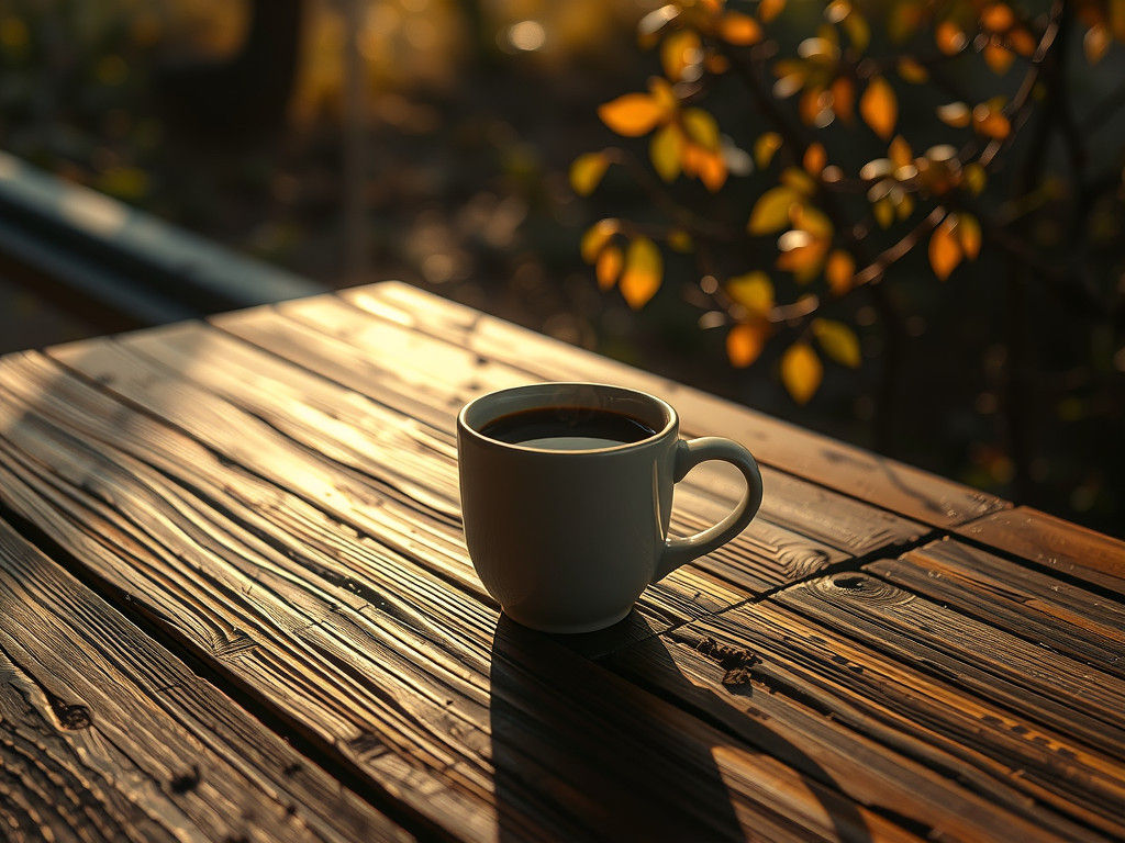 November Coffee Cup in Hyperrealistic Style