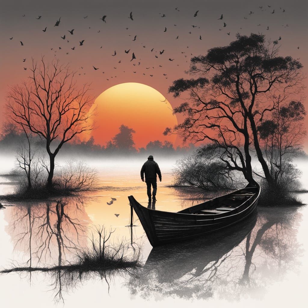 Ethereal Misty Morning Landscape on the Edge of Time