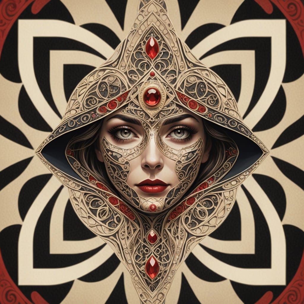 A Woman of Enigma in Elegant Victorian Style