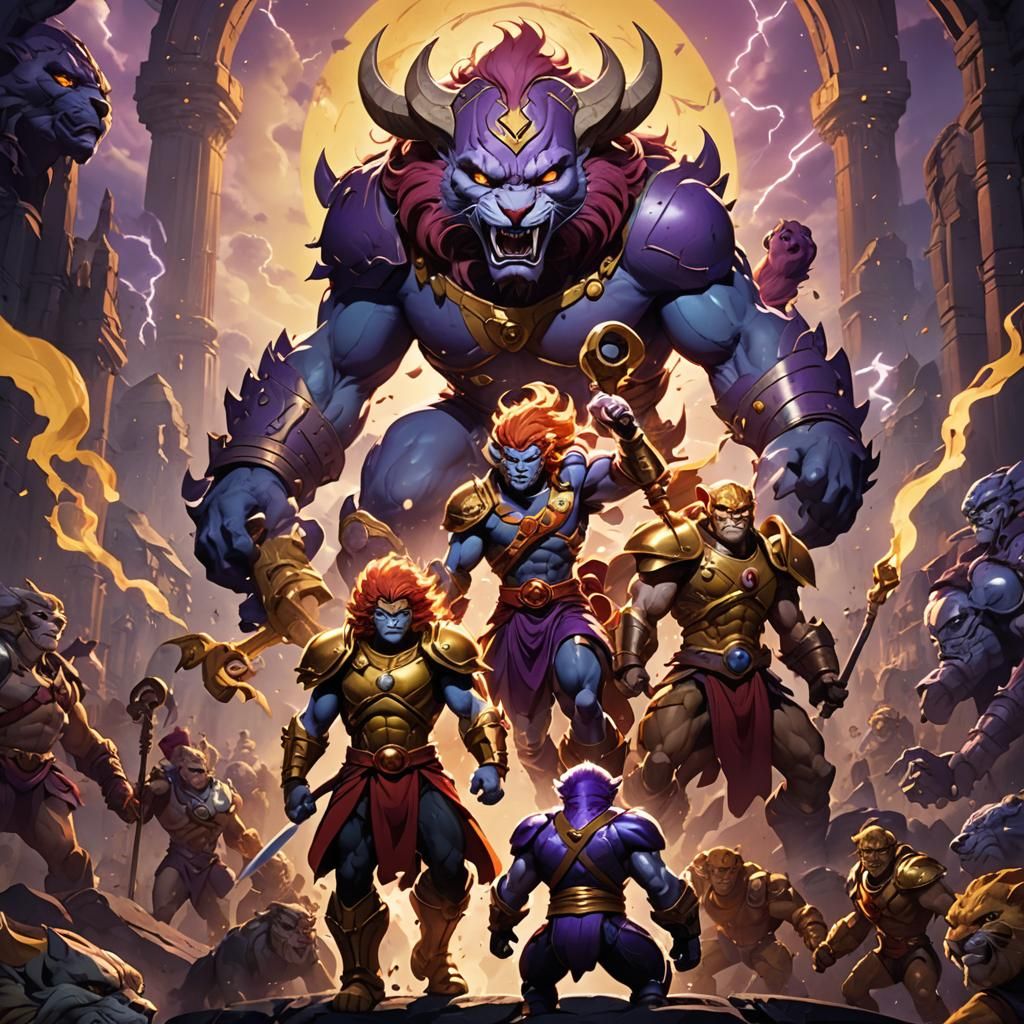 Thundercats Dark Fantasy Art in Purple and Yellow