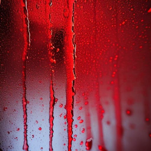 Hyperrealistic Red Rain in Cinematic Style