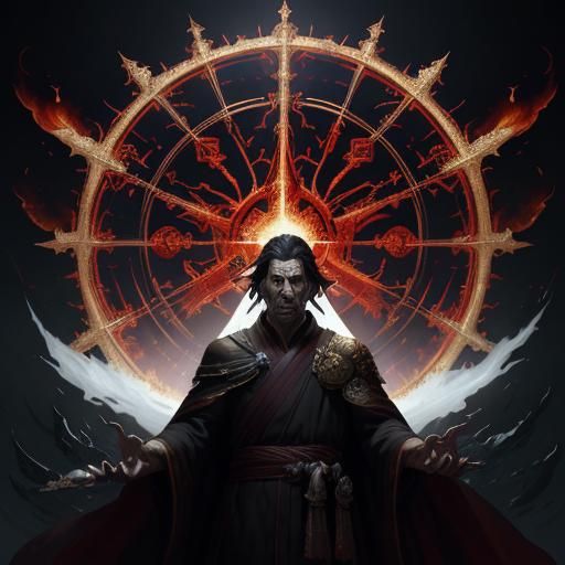 Monk Ablaze: Dark Fantasy Concept Art