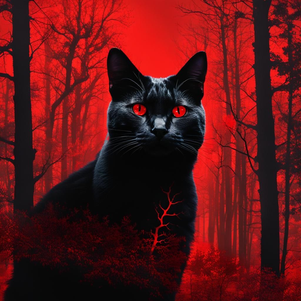 Cursed Cryptic Echoes: Black Cat in Red Forest