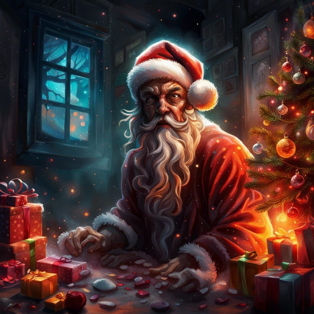 Intricately Detailed Spooky Christmas Concept Art