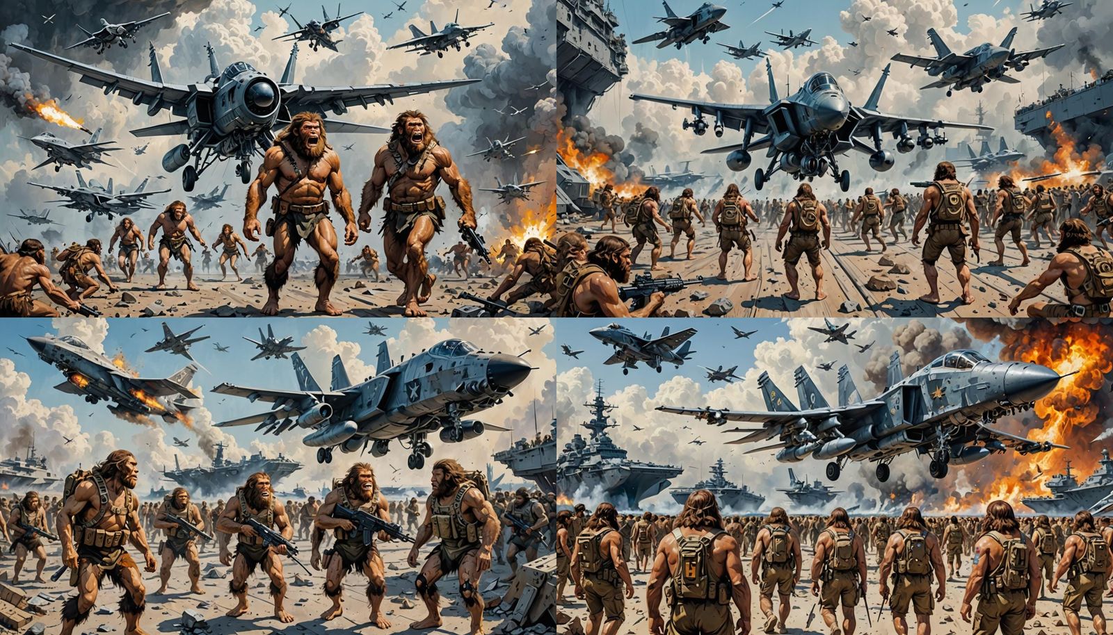 Futuristic Graffiti Battle Between Humans and Neanderthals