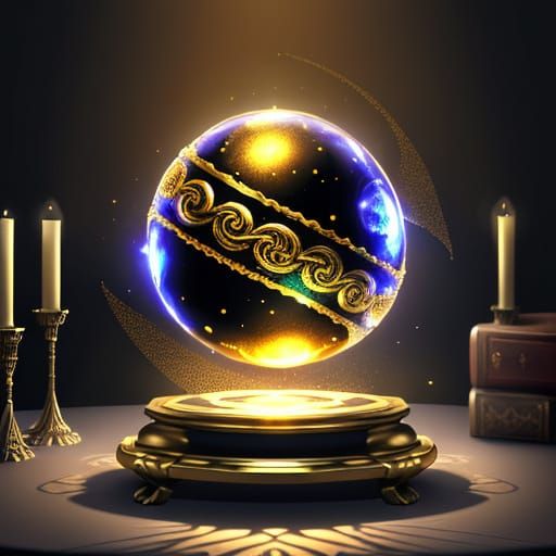 Ancient Crystal Orb in Soft, Warm Light