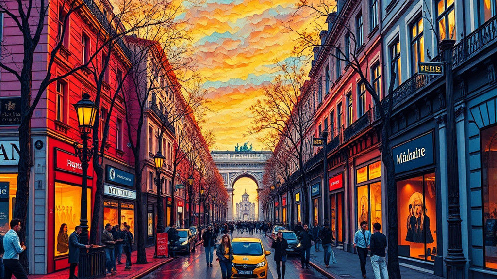 Intricate Origami in Triadic Colors, Post-Impressionist Styl...