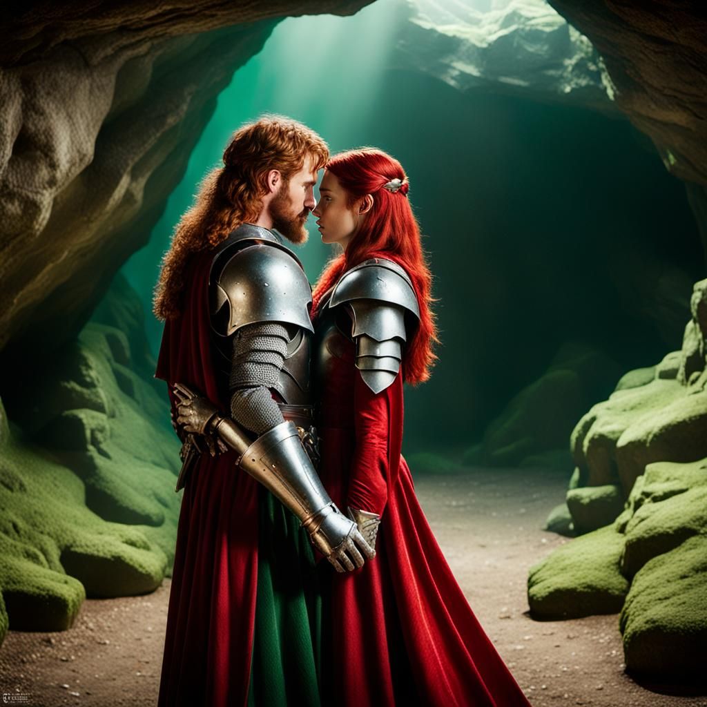 Brunhilde and Siegfried in the Dragon's Cave