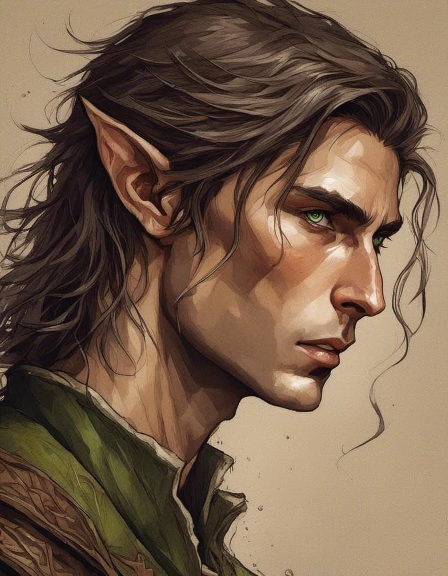 Scarred Elf with Piercings: Hyperrealistic Portrait