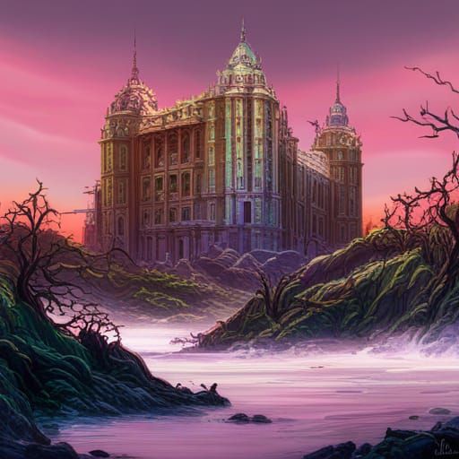 Wasteland Architecture in Art Nouveau Rococo Style