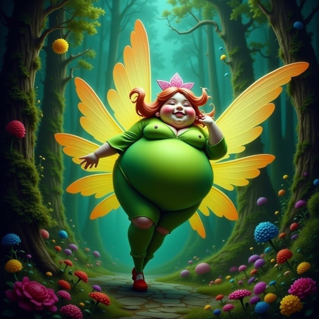 Fluorescent Fairy in Fantastical Forest