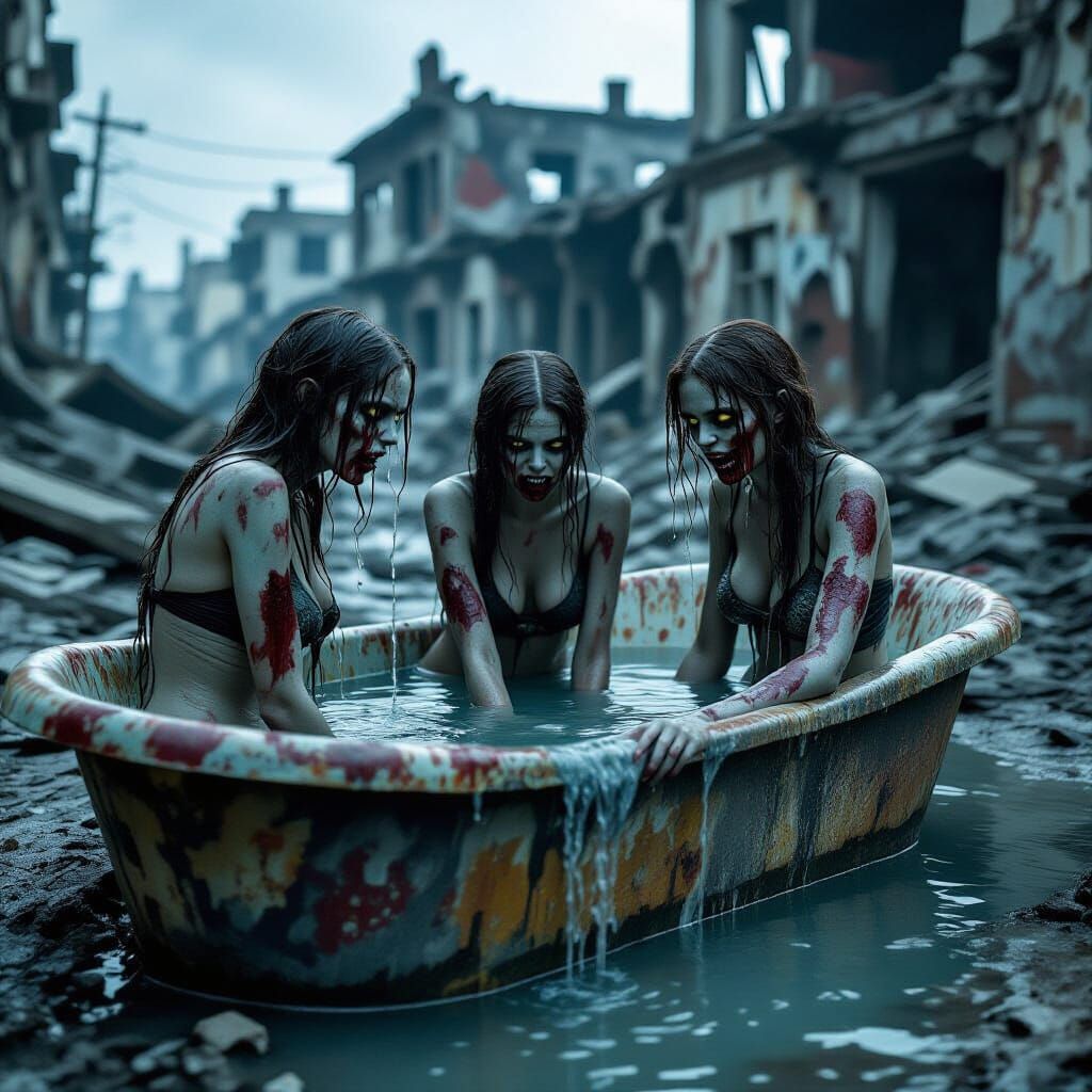 Zombie Ghouls Prepare for Ball in Radioactive Bathtub