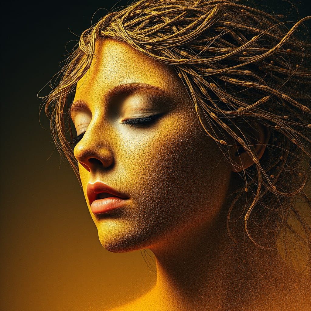Golden Sand Goddess in Surrealist Fantasy