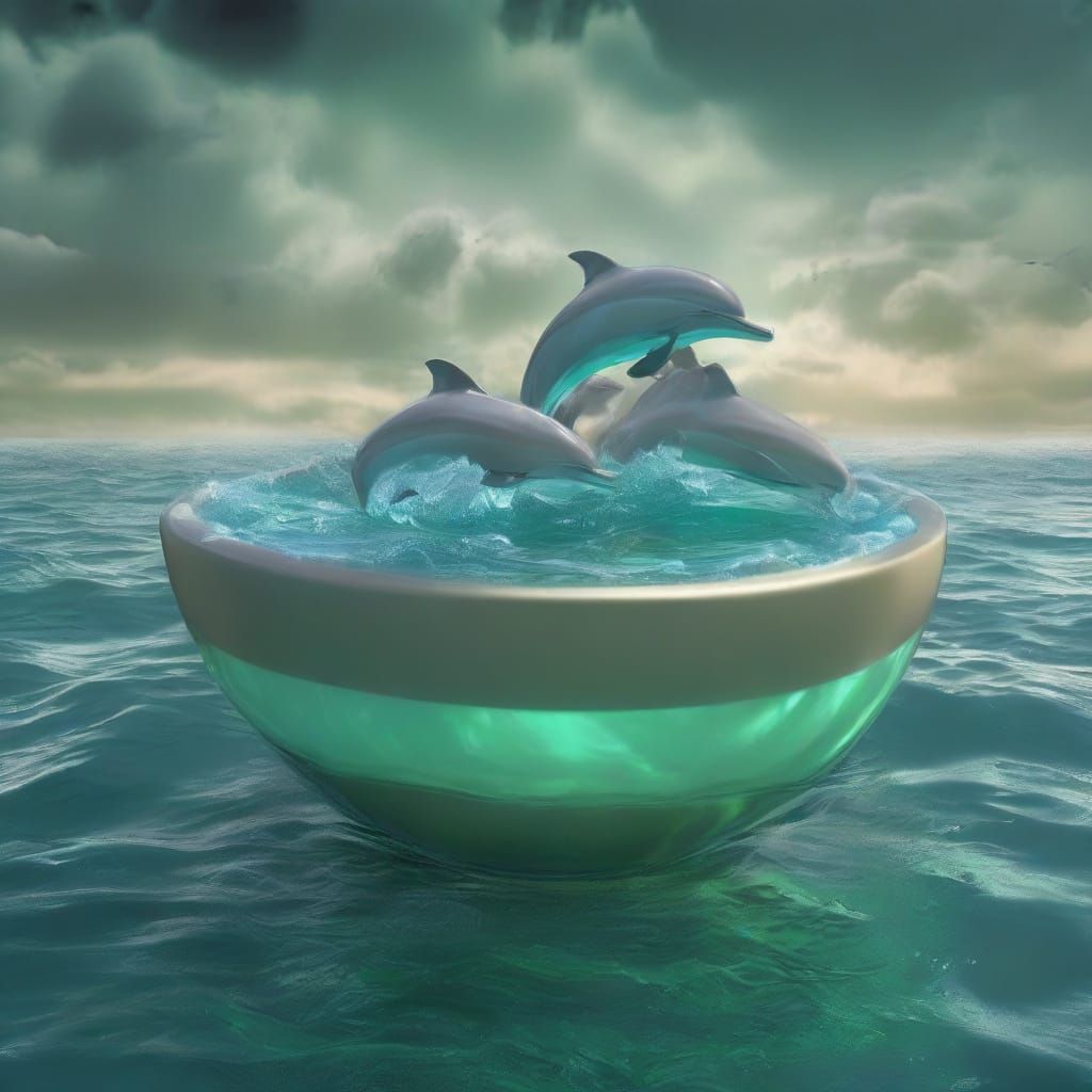 Surreal Underwater Scene in Maximalist Digital Art