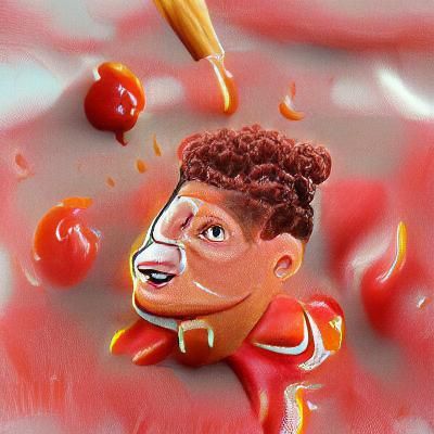 Ketchup Boy Cartoon of Patrick Mahomes