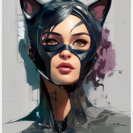 Anime Catwoman Portrait in Isekai Style