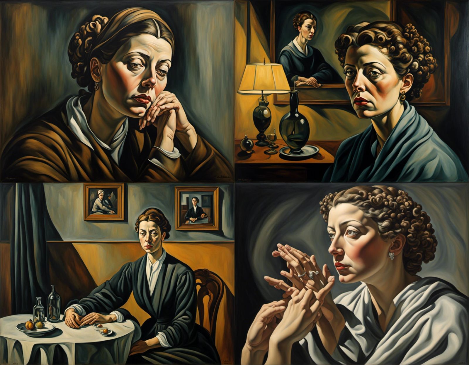 a portrait of an anxious woman