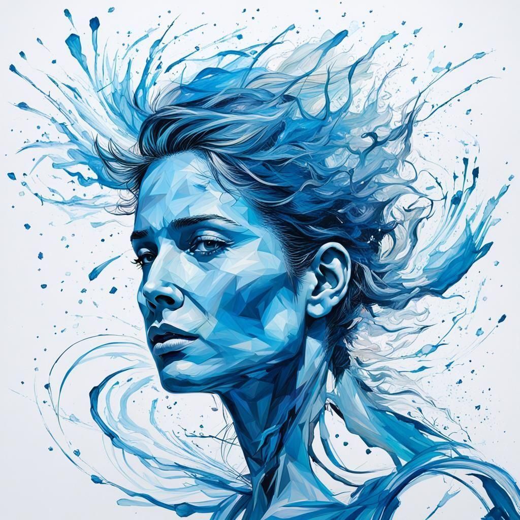 Fiery Portrait of Intense Emotion as Vivid Painting