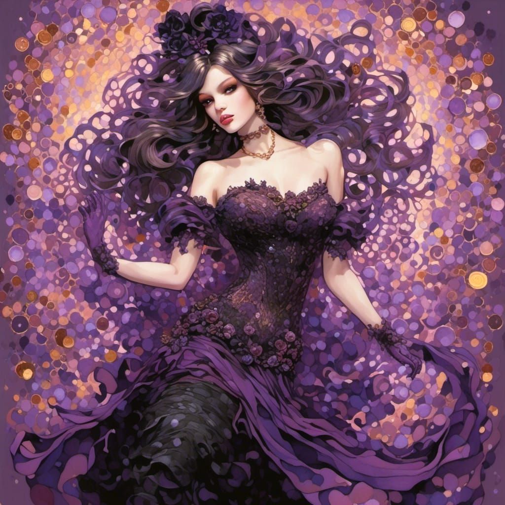 Goth Pin-Up: Curvaceous Tattooed Woman in Lace