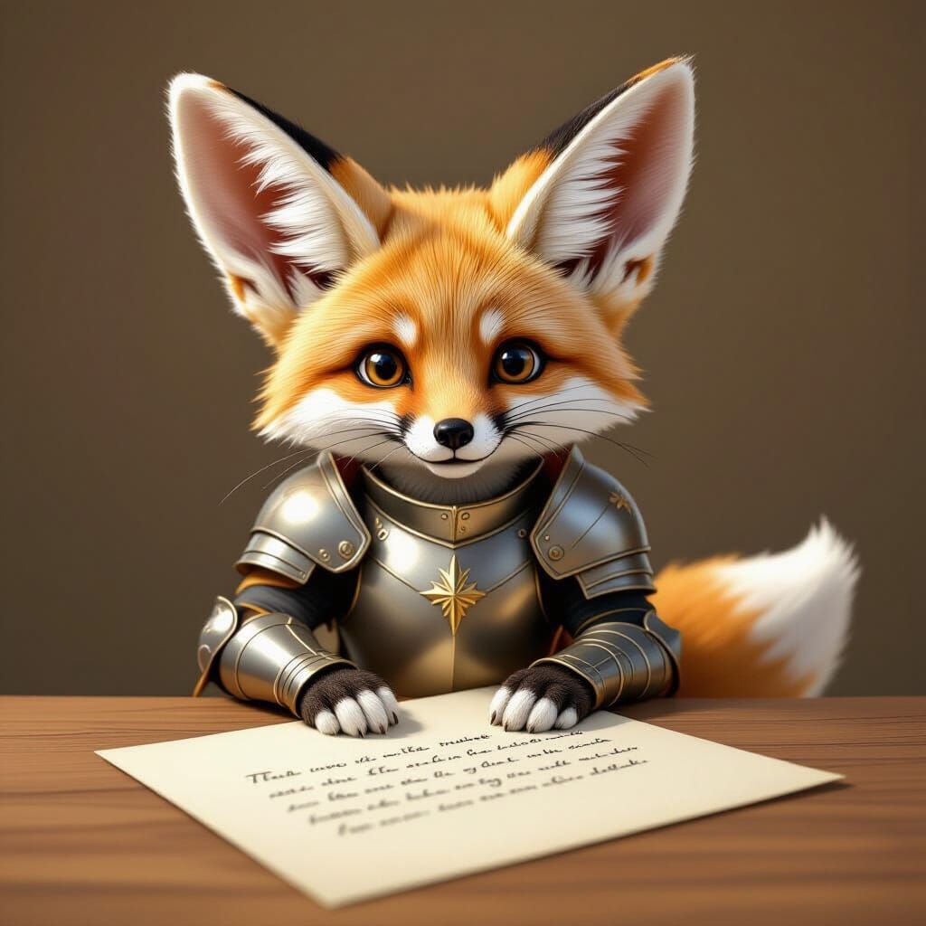 Fennec Fox Writing Letter About Knight of Day