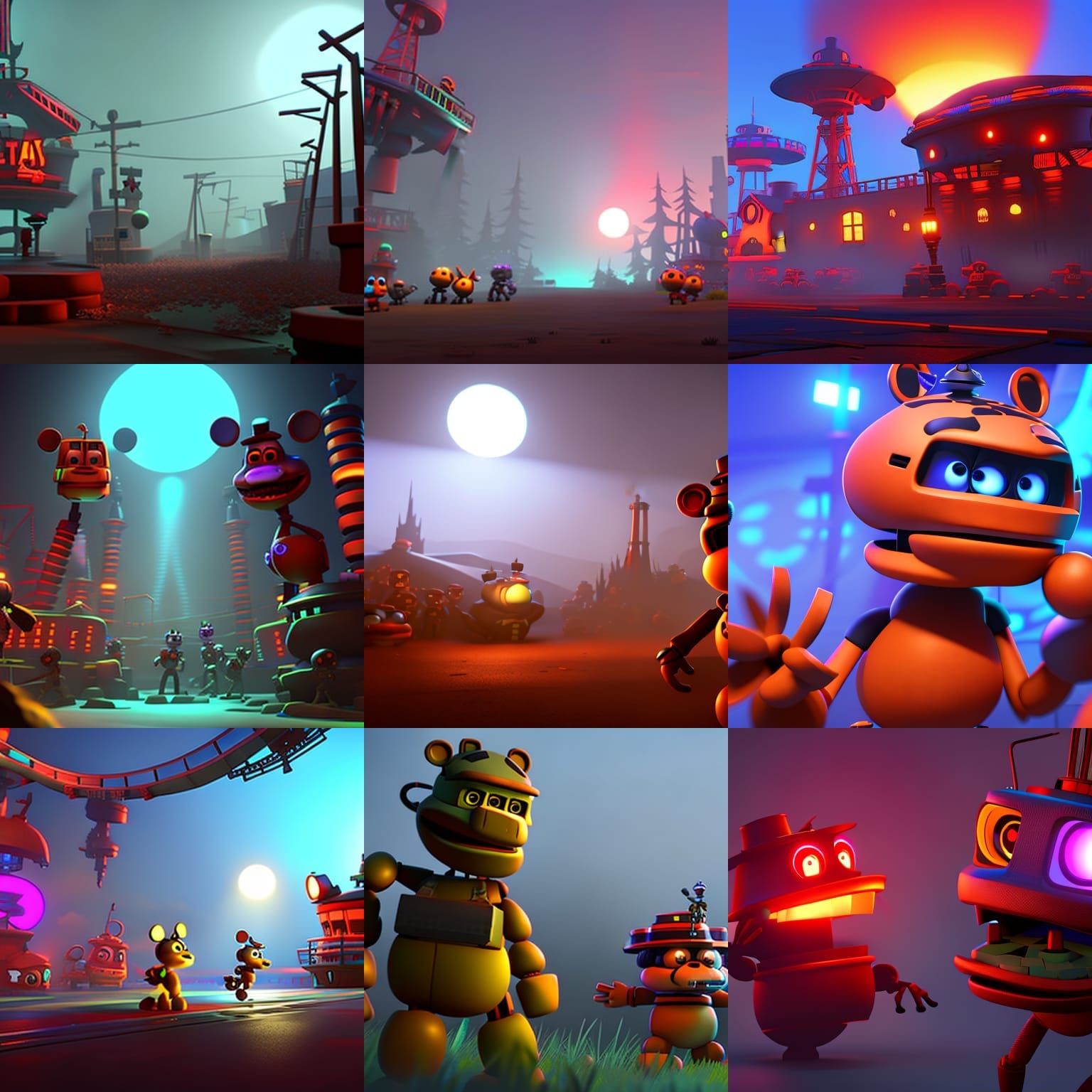 Five Nights at Freddy's Reimagined as Pixar Concept Art