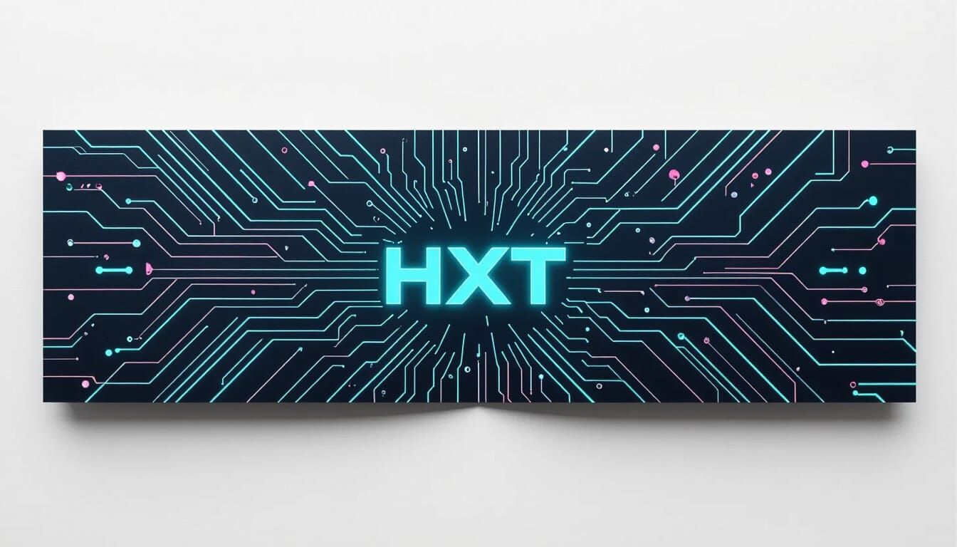 Futuristic Neon Circuit Card in Cyberpunk Style