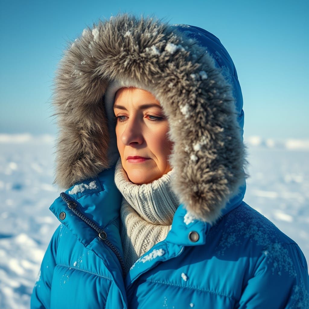 Ethereal Frost Maiden on Winter Tundra