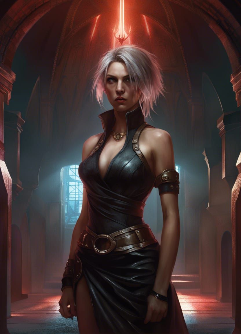 Cyberpunk Fantasy Portrait in Ethereal Style