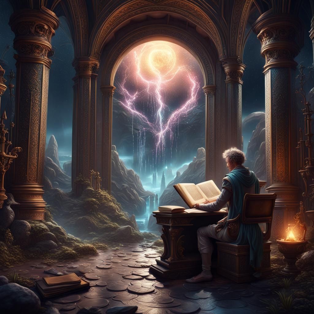 Fantastical Astrological Chart Reading in Detailed Matte Pai...