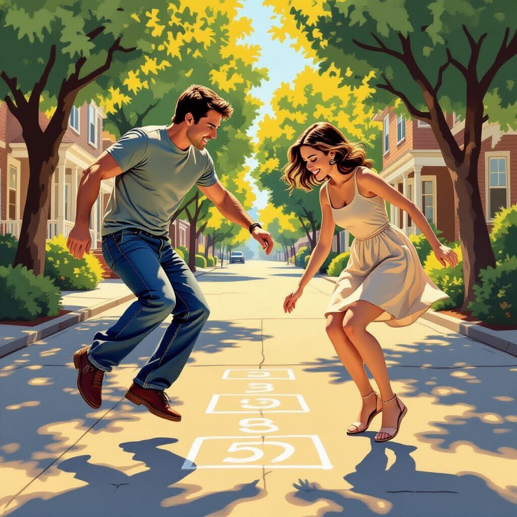 Tom Cruise and Anne Hathaway Play Hopscotch in Golden Light