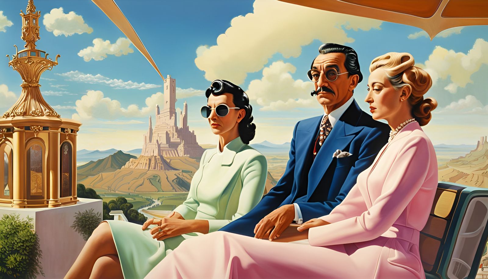 Futuristic Summer Scene with Dali-esque Figure