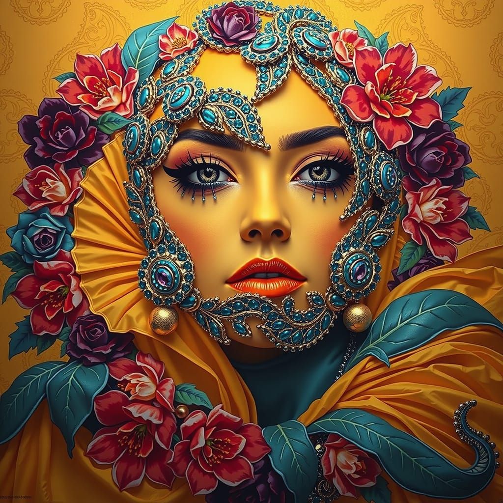 Psychedelic Floral & Abstract Background with Bold Colors