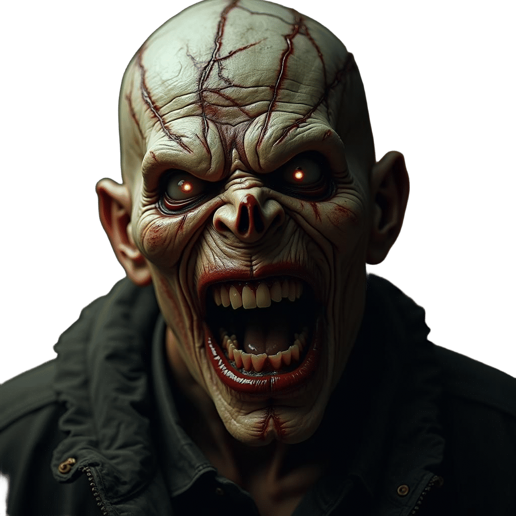 Hyperrealistic Funny Halloween Face in Sharp Focus