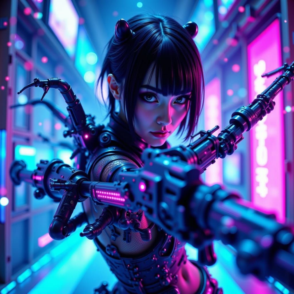 Tohsaka Rin in Fractured Bodysuit with Futuristic Crossbow