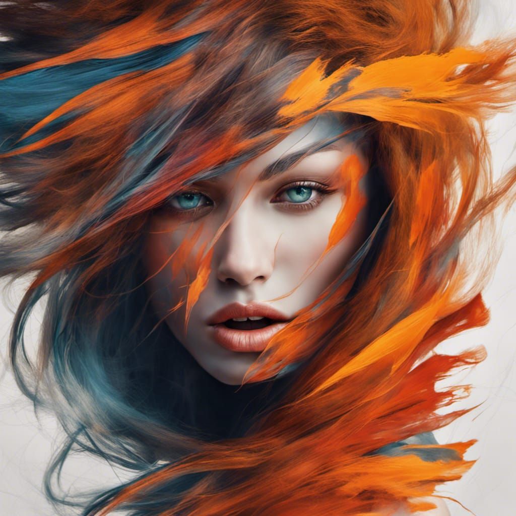 Windy Spirit with Abstract Makeup in HDR